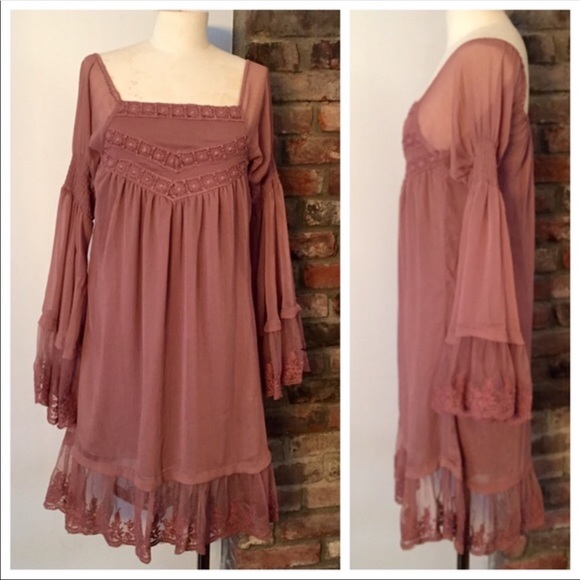 Rare Rancho Estancia mauve boho chic dress, XL - Picture 2 of 7
